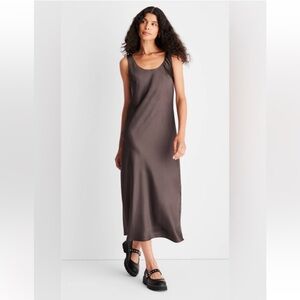NWT Satin Finish Brown Maxi